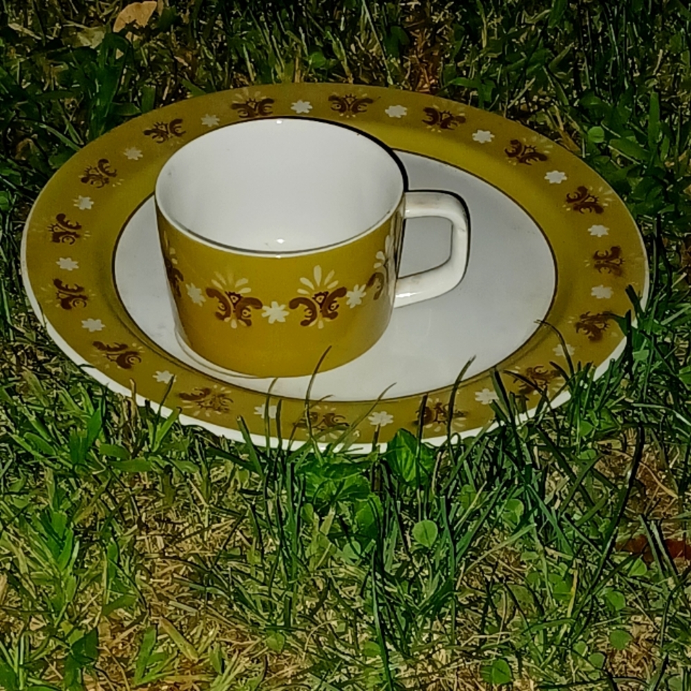 Vintage Retro Fleur de Lis Tea Set